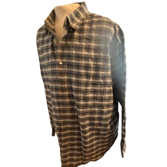 FOUNDRY SUPPLY CO. LONG SLEEVE BLUE GRAY PLAID BUTTON UP MENS SIZE 3X - Picture 1 of 8
